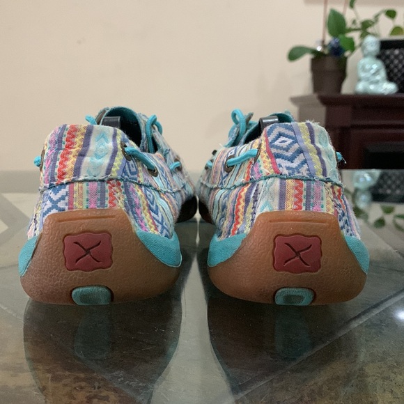 TWISTED X Women's Boat Shoe Driving Moc - Turquoise/Multicolor - Picture 7 of 11